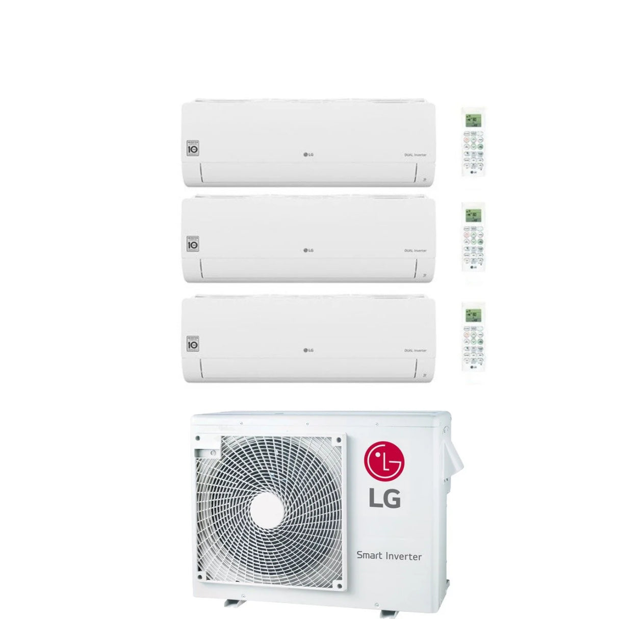 LG multisplit met 3 binnenunits van 2,5 kW + 2,5kW + 3,5kW – inclusief standaard montage